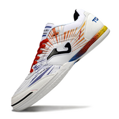 Joma Top Flex 24 IC Futsal Boot in White, Blue and Orange