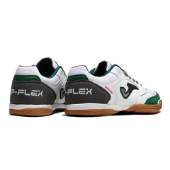 Chuteira Futsal IC Joma Top Flex 24 Branca, Preta e Verde