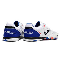 Chuteira Futsal Joma Top Flex 24 IC Branco, Azul e Vermelho