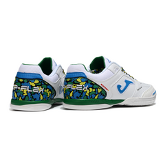 Chuteira Futsal IC Joma Top Flex Rebound Branca, Verde e Azul