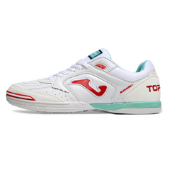 Chuteira Futsal IC Joma Top Flex 24 Branca Vermelha e Azul-Clara