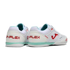 Chuteira Futsal Joma Top Flex 24 IC Branco, Vermelho e Azul Claro