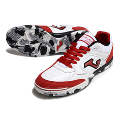 Chuteira Futsal IC Joma Top Flex 24 Branca e Vermelha