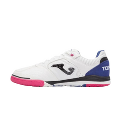 Chuteira Futsal IC Joma Top Flex Rebound Branca, Azul e Rosa