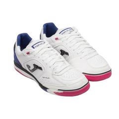 Chuteira Futsal IC Joma Top Flex Rebound Branca, Azul e Rosa