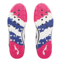 Chuteira Futsal IC Joma Top Flex Rebound Branca, Azul e Rosa