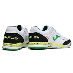 Joma Top Flex Rebound IC Futsal Boot in White, Black and Green