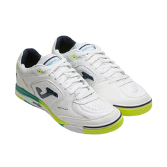 Chuteira Futsal IC Joma Top Flex Rebound Branca Verde e Amarela
