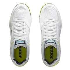 Chuteira Futsal IC Joma Top Flex Rebound Branca Verde e Amarela