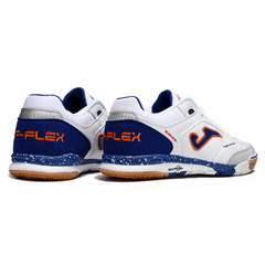 Joma Top Flex Rebound IC White and Blue Futsal Boot