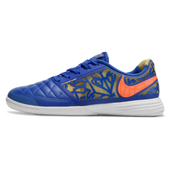 Chuteira Futsal IC Nike Lunar Gato II Azul e Dourada
