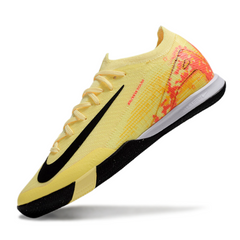 Chuteira Futsal IC Nike Mercurial Vapor 16 Elite Pack Mbappe Cinza e Amarela