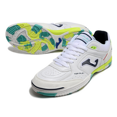 Chuteira Futsal IC Joma Top Flex 24 Branca, Verde e Amarela
