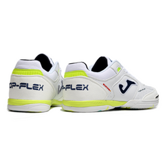 Chuteira Futsal IC Joma Top Flex 24 Branca, Verde e Amarela