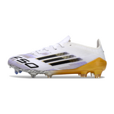 Chuteira Infantil Campo Adidas F50 Elite FG Branca, Preta e Dourada