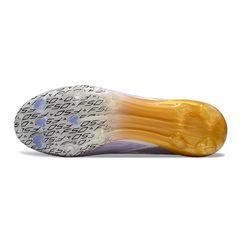 Chuteira Campo FG Adidas F50 Elite Sem Cadarço Branca, Preta e Dourada Infantil