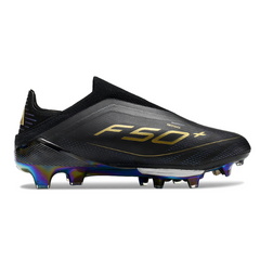 Chuteira Infantil Campo Adidas F50+ Elite Sem Cadarço FG Darkspark Pack