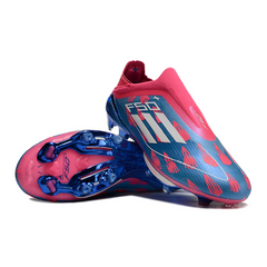 Chuteira Campo FG Adidas F50+ Elite Sem Cadarço Preta e Vermelha Infantil
