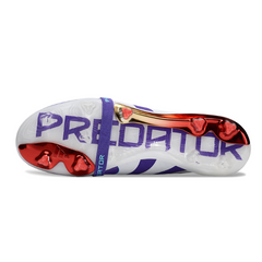 Chuteira Infantil Campo Adidas Predator 25 Elite Com Lingua FG Azul e Vermelha