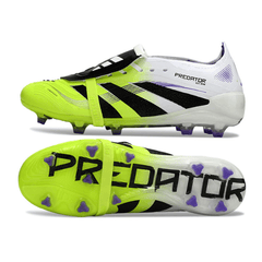 Chuteira Campo FG Adidas Predator 25 Elite Com Língua Branca e Verde-Clara Infantil