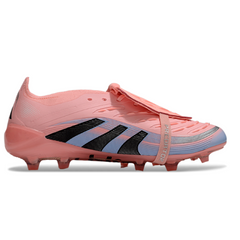 Botas de fútbol Adidas Predator 25 Elite FG para niños con lengüeta en rosa claro
