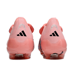 Botas de fútbol Adidas Predator 25 Elite FG para niños con lengüeta en rosa claro