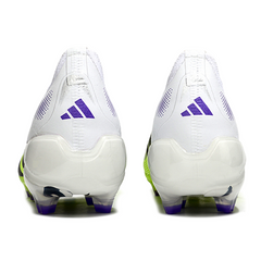 Botas de fútbol Adidas Predator 25 Elite Laceless FG para niños, color blanco y verde