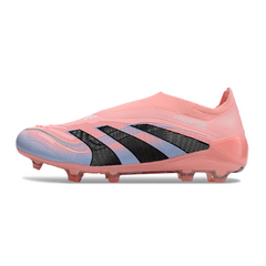 Botas de fútbol Adidas Predator 25 Elite Laceless FG para niños, color rosa claro