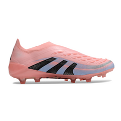 Botas de fútbol Adidas Predator 25 Elite Laceless FG para niños, color rosa claro