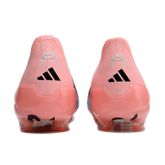 Botas de fútbol Adidas Predator 25 Elite Laceless FG para niños, color rosa claro