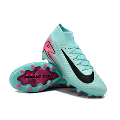 Chuteira Campo Sintético AG Nike Air Zoom Mercurial Superfly 10 Elite Infantil Azul-Clara e Rosa