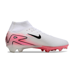 Chuteira Campo FG Nike Air Zoom Mercurial Superfly 10 Elite Branca e Rosa Infantil