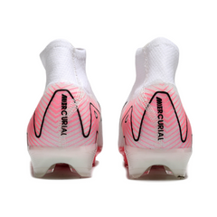 Chuteira Campo FG Nike Air Zoom Mercurial Superfly 10 Elite Branca e Rosa Infantil