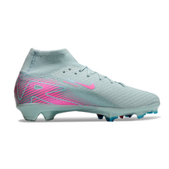 Chuteira Campo FG Nike Air Zoom Mercurial Superfly 10 Elite Azul-Clara e Rosa Infantil