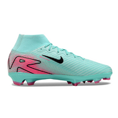Chuteira Campo FG Nike Air Zoom Mercurial Superfly 10 Elite Azul-Clara e Rosa Infantil