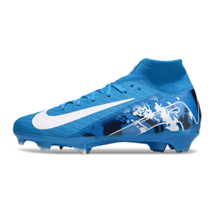 Chuteira Infantil Campo Nike Air Zoom Mercurial Superfly 10 Elite FG Azul Claro