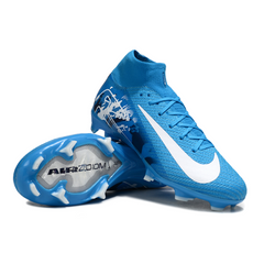 Chuteira Infantil Campo Nike Air Zoom Mercurial Superfly 10 Elite FG Azul Claro