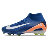 Botas de fútbol Nike Air Zoom Mercurial Superfly 10 Elite FG para niños en azul y naranja