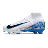 Botas de fútbol Nike Air Zoom Mercurial Superfly 10 Elite FG para niños, color blanco y azul