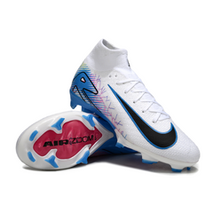 Botas de fútbol Nike Air Zoom Mercurial Superfly 10 Elite FG para niños, color blanco y azul