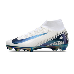 Chuteira Campo FG Nike Air Zoom Mercurial Superfly 10 Elite Branca e Verde Infantil