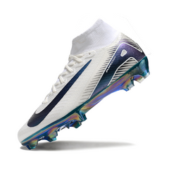 Chuteira Campo FG Nike Air Zoom Mercurial Superfly 10 Elite Branca e Verde Infantil