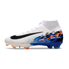 Botas de fútbol Nike Air Zoom Mercurial Superfly 10 Elite FG para niños, color blanco y azul