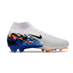 Botas de fútbol Nike Air Zoom Mercurial Superfly 10 Elite FG para niños, color blanco y azul