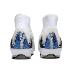 Chuteira Campo FG Nike Air Zoom Mercurial Superfly 10 Elite Branca e Preta Infantil