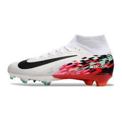 Chuteira Campo FG Nike Air Zoom Mercurial Superfly 10 Elite Branca e Vermelha Infantil