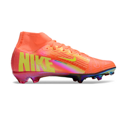 Chuteira Campo FG Nike Air Zoom Mercurial Superfly 10 Elite Rosa e Amarela Infantil