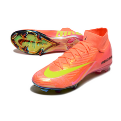 Chuteira Campo FG Nike Air Zoom Mercurial Superfly 10 Elite Rosa e Amarela Infantil