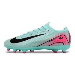 Chuteira Campo Sintético AG Nike Air Zoom Mercurial Vapor 16 Elite Infantil Azul e Rosa