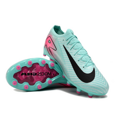 Chuteira Infantil Campo Nike Air Zoom Mercurial Vapor 16 Elite AG Azul Claro e Rosa